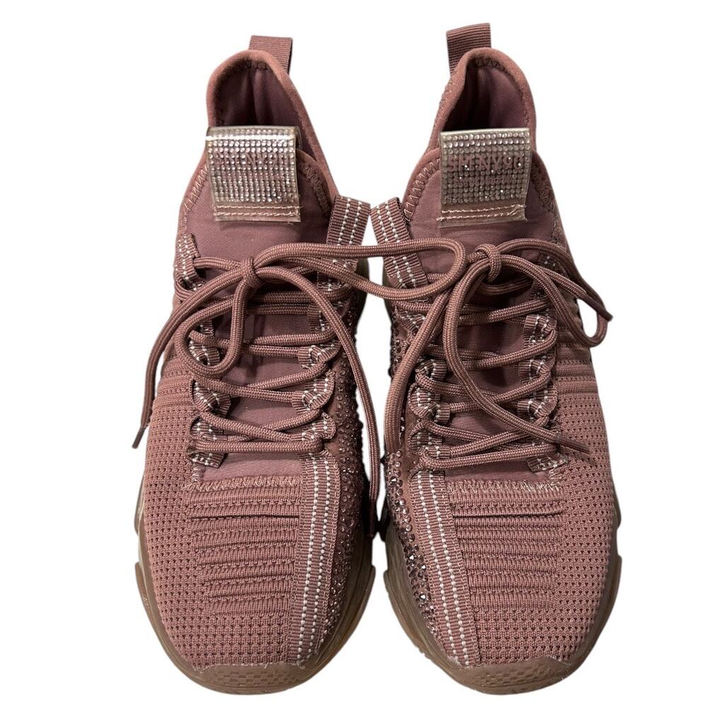 Steve Madden Maxima Sneaker Women’s Size 9 Mauve Pink Rhinestone Low Top Glam
